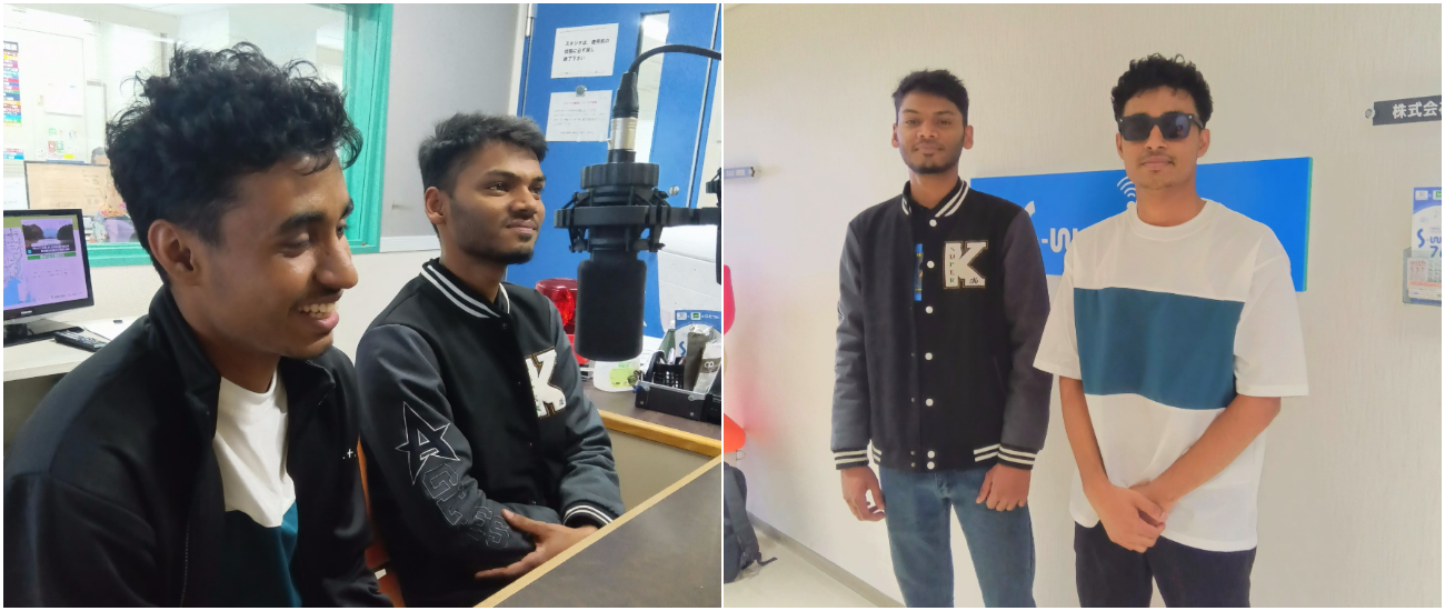 10月23日（木）学生がFMラジオに出演しました。